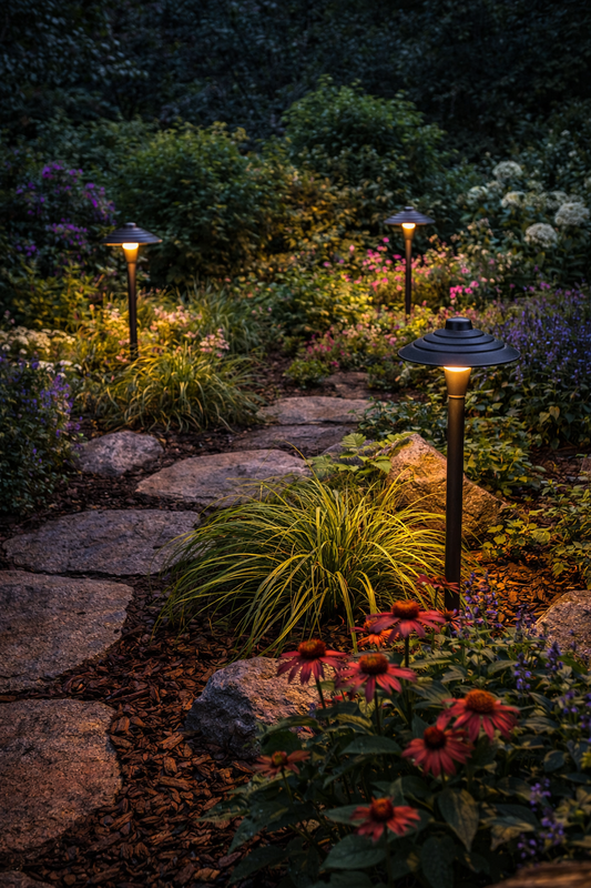 ELL-2403 Matte Black Tiered Architectural Path Light