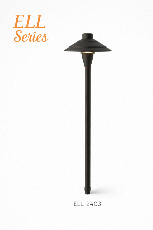 ELL-2403 Matte Black Tiered Architectural Path Light
