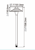 ELL-2403 Matte Black Tiered Architectural Path Light