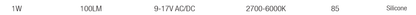 ELL104w1 1W G4 LED Lamp – 12V Low Voltage